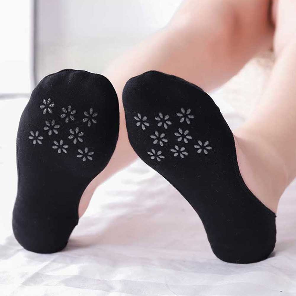 면 페이크삭스 여성 덧신 안벗겨지는 덧버선 여름덧신 벗김방지 실리콘 무지플랫슈즈 양말 - 상세 이미지 3