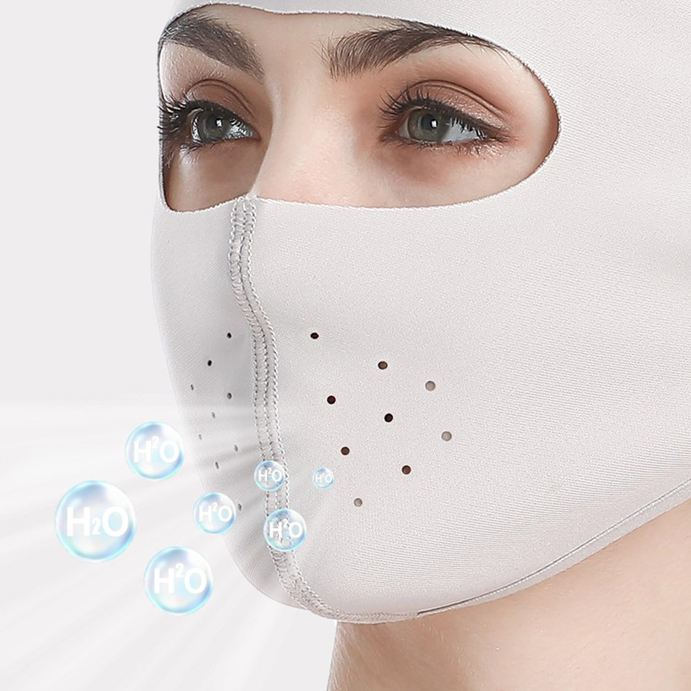 쿨원단 전체 얼굴 마스크 여름 복면 빨아쓰는 쿨링 냉감 자외선차단 등산 귀편한