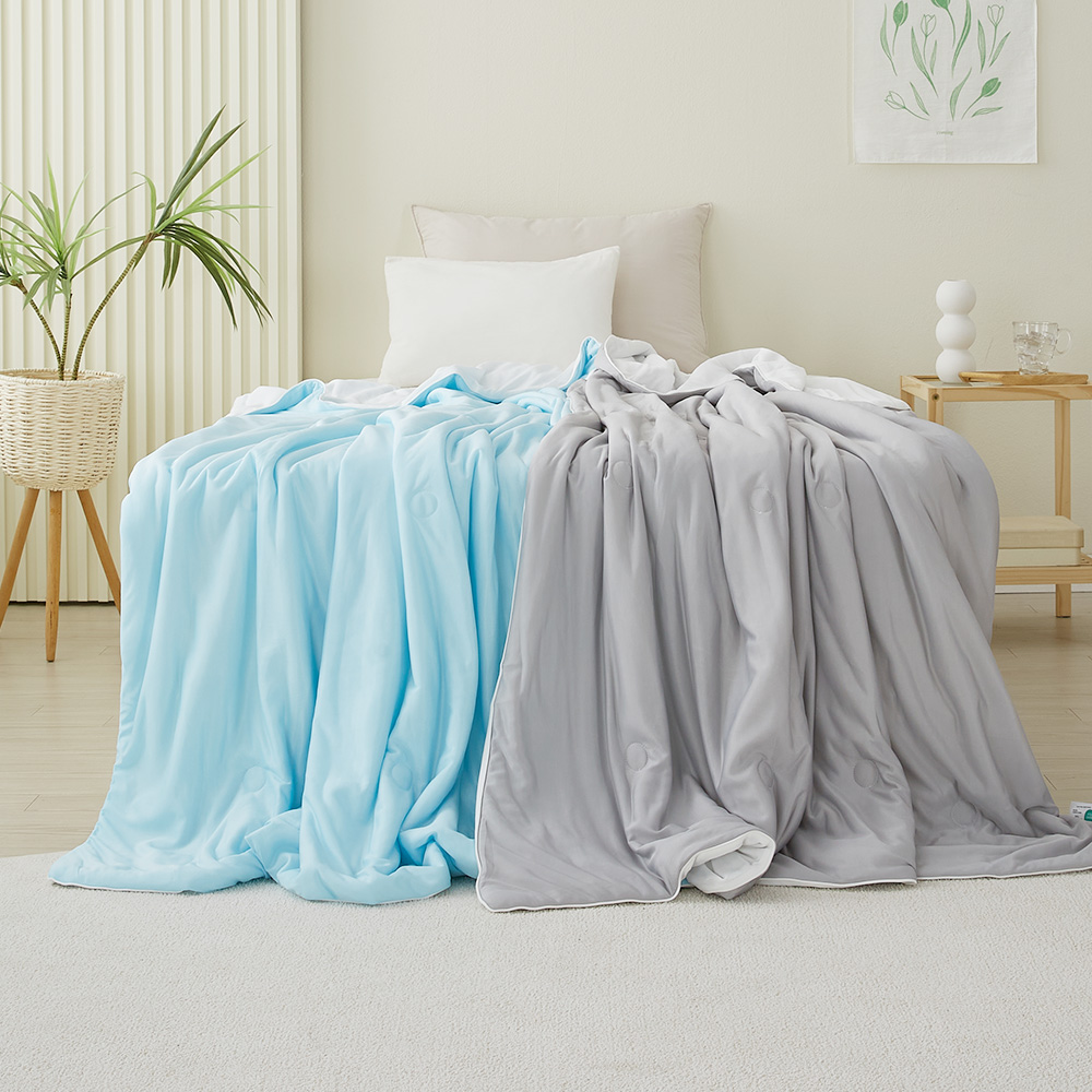 꽁꽁 아이스 접촉 냉감 이불 쿨 시원한 여름 차렵 오코텍스 인증 블루, 150x200cm