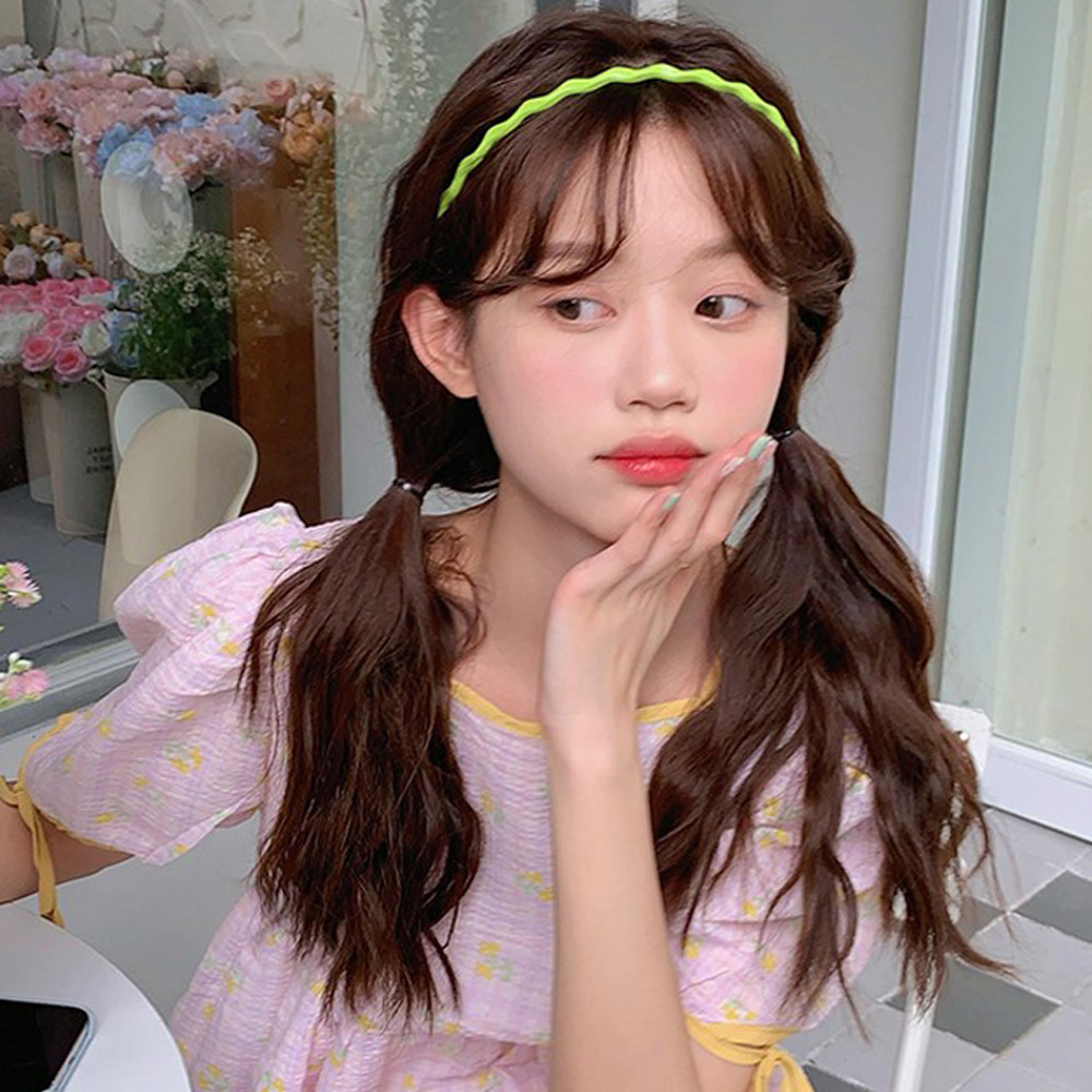 파스텔 물결 머리띠 유광 기본 심플 귀안아픈 여성 밴드 슬림 플라스틱 헤어띠 - 상세 이미지 5