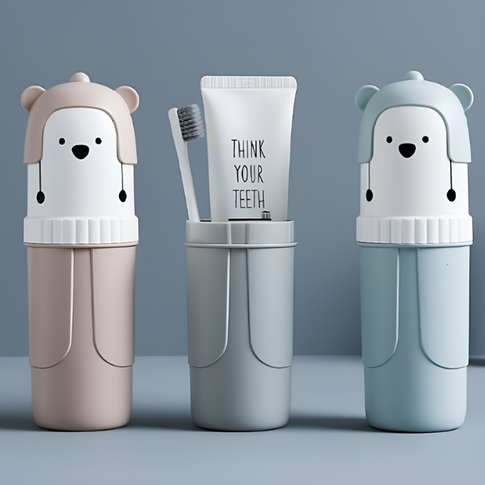 양치통 양치컵 칫솔 치약 보관함 보관통 여행용 휴대용 케이스 - 메인 이미지