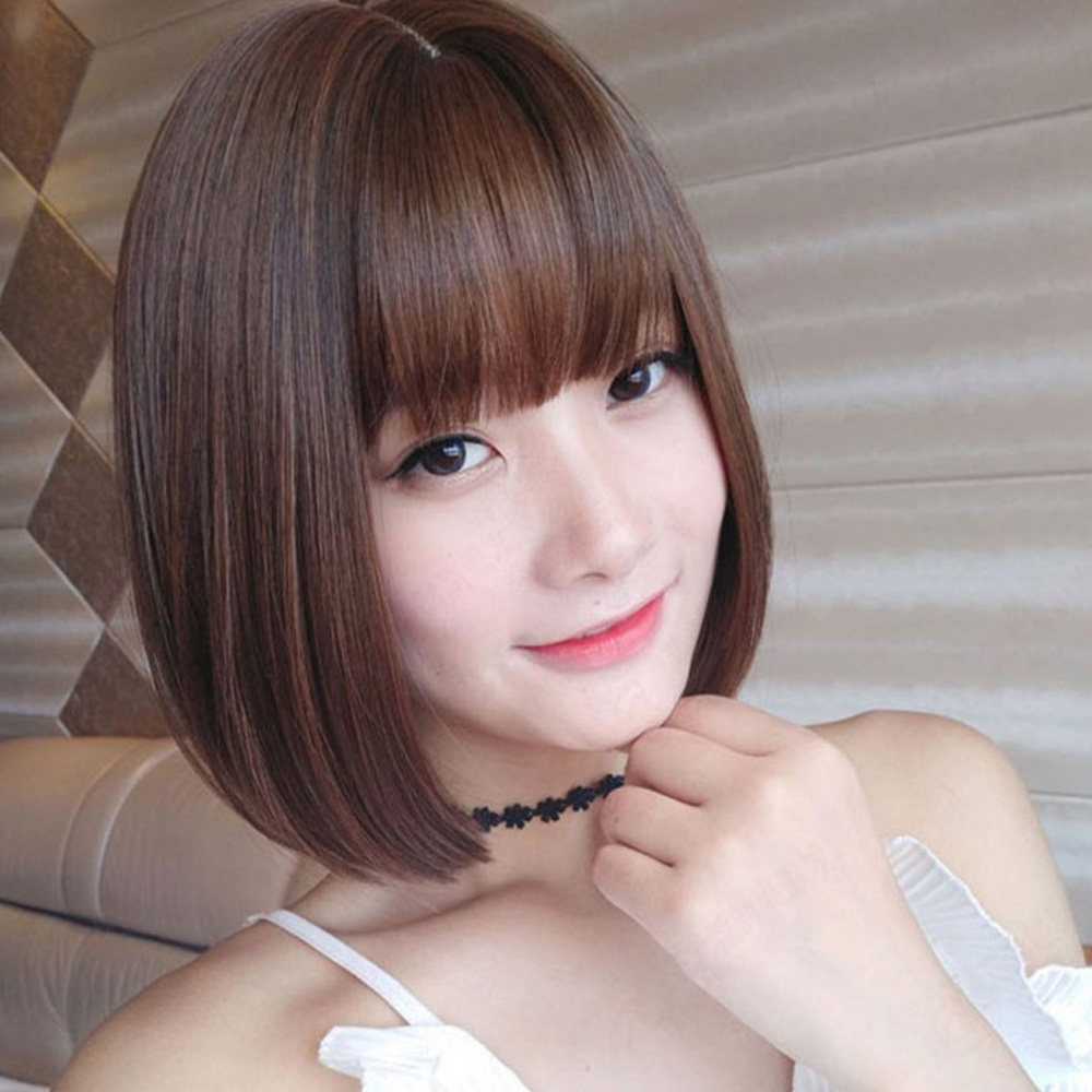 앞머리 단발 통가발 보브컷 여자단발 스타일 단발머리 똑단발 커트 - 상세 이미지 5
