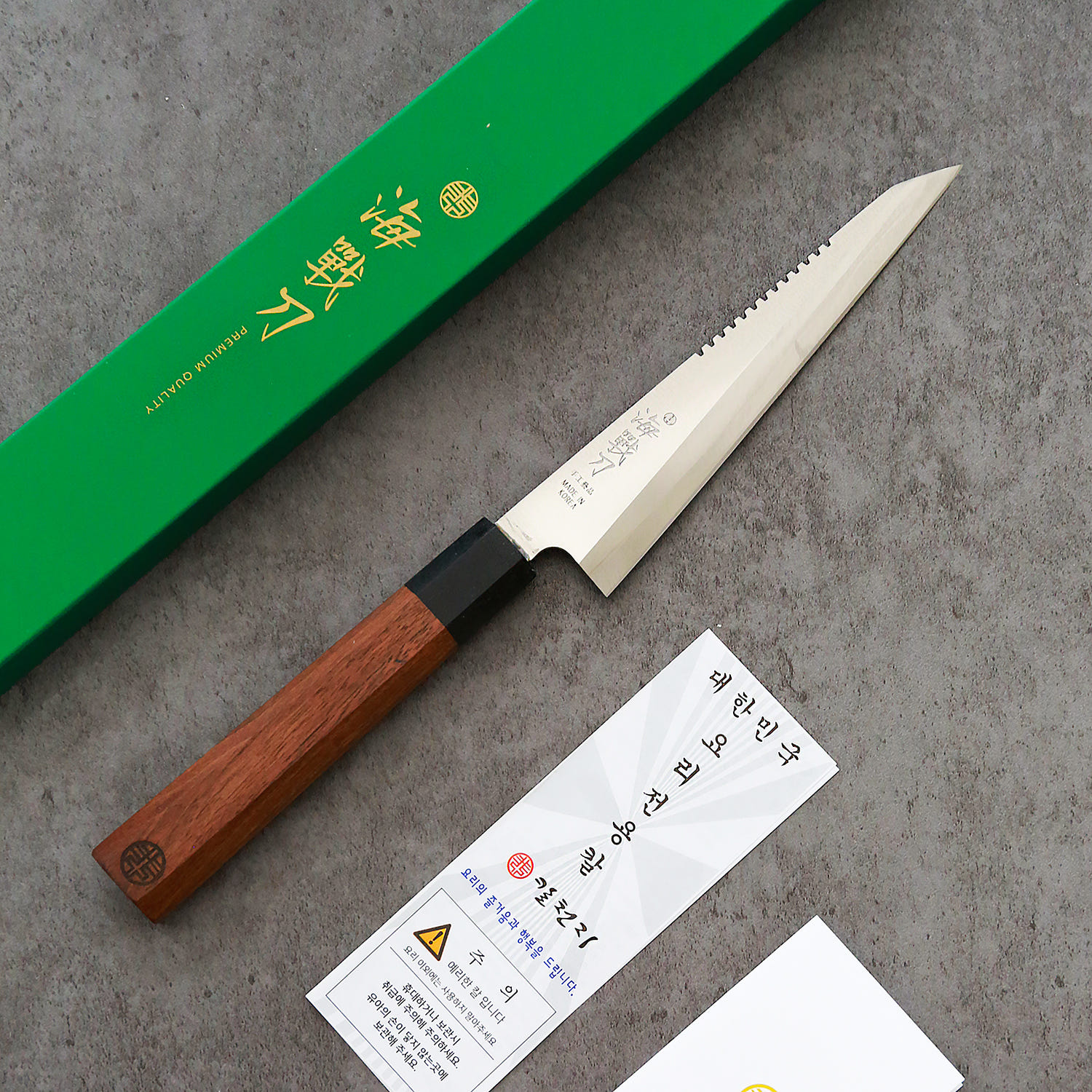 칼명인 조상진 해전도 비늘치기 장어칼 팔각 톱니 창칼 + 자석 나무 칼집 레이져 각인 무료 - 상세 이미지 2