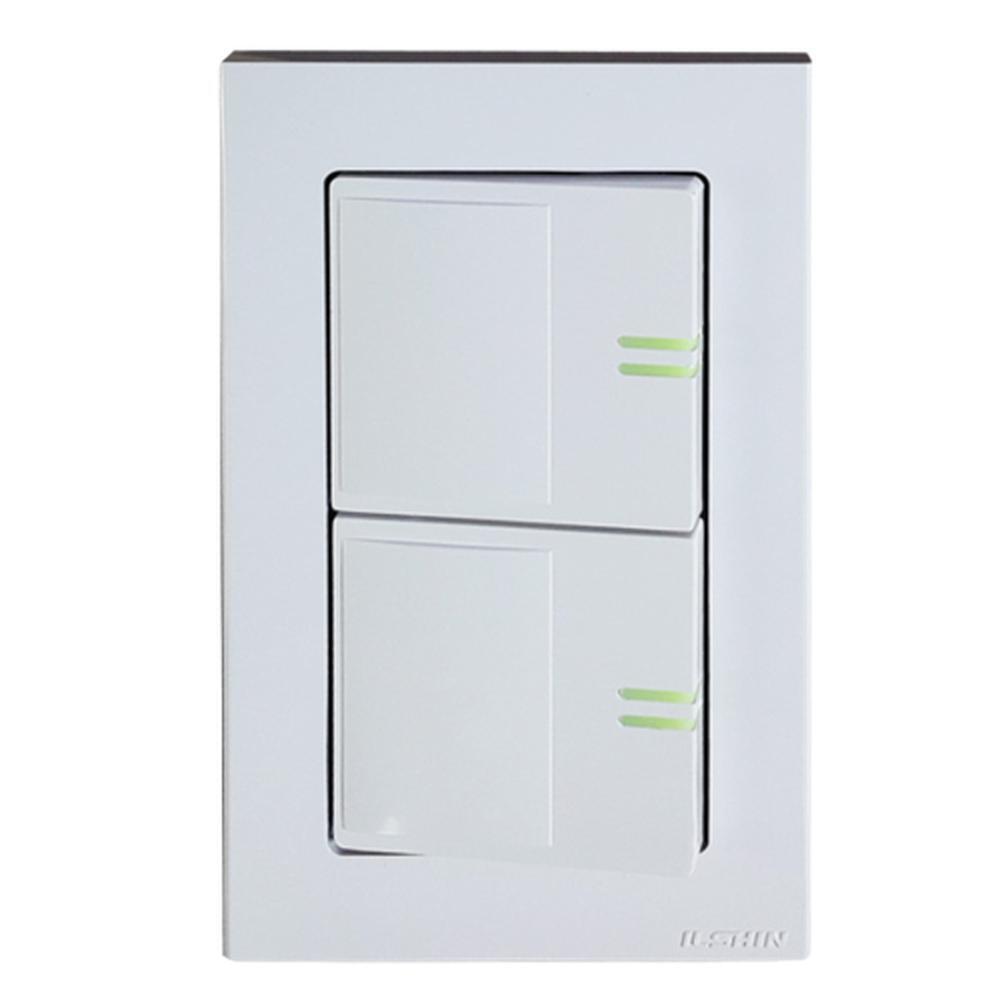 조명 스위치 2구 와이드 벽부형 16A 250V