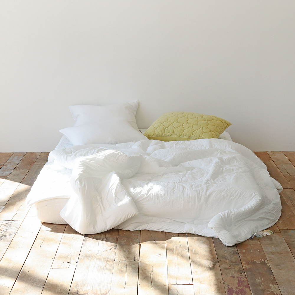 하트 에어워싱 고강도 마이크로 먼지없는 진드기방지 알러지케어 옥수수솜 차렵이불 세트 Q