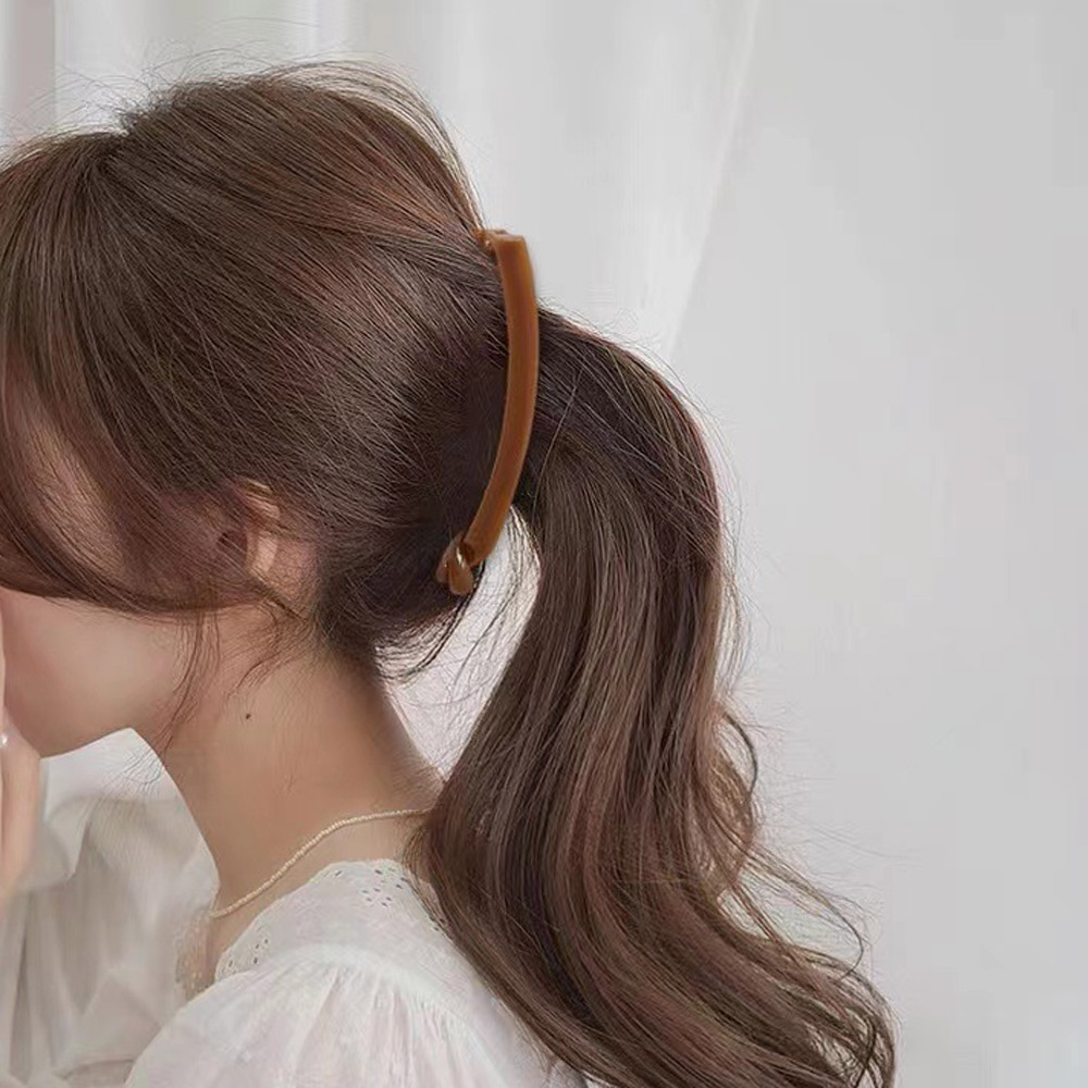일자 심플 바나나핀 반묶음 헤어 집게핀 반머리 삔 - 상품 이미지