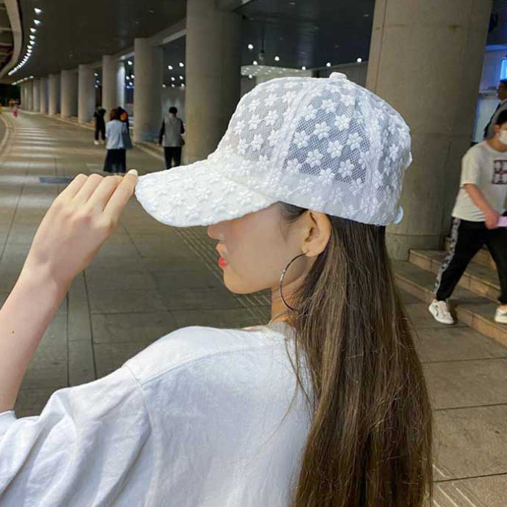 시스루 플라워 캡모자 여성 망사 모자 여름 메쉬
