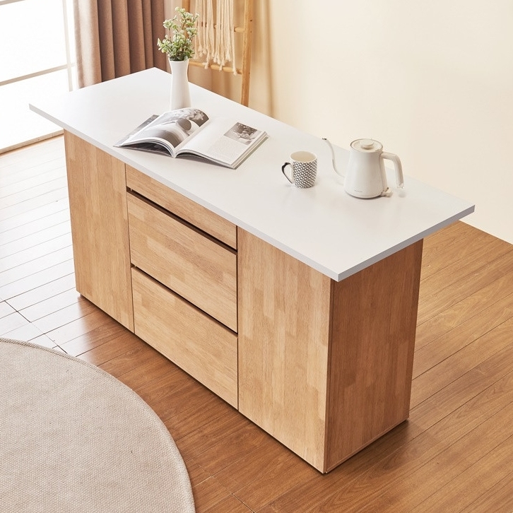 오브디 아일랜드장 조리대 수납장 주방보조 테이블 홈바수납장 1600mm, 화이트_우드