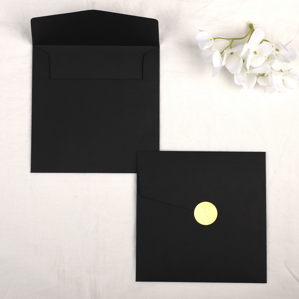[자체 제작] 140x140mm 컬러 자켓 봉투 청첩장 웨딩 초대장 엽서 정사각 50p - 상세 이미지 2