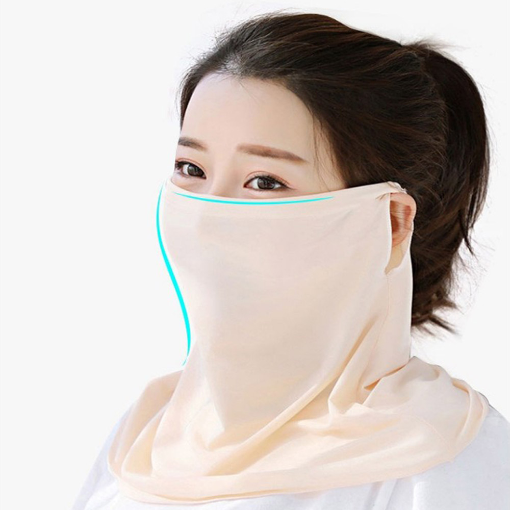 심플 쿨원단 얼굴가리개 여름 마스크 등산 쿨 얼굴 햇빛 안면 기미 커버 차단 - 상세 이미지 3