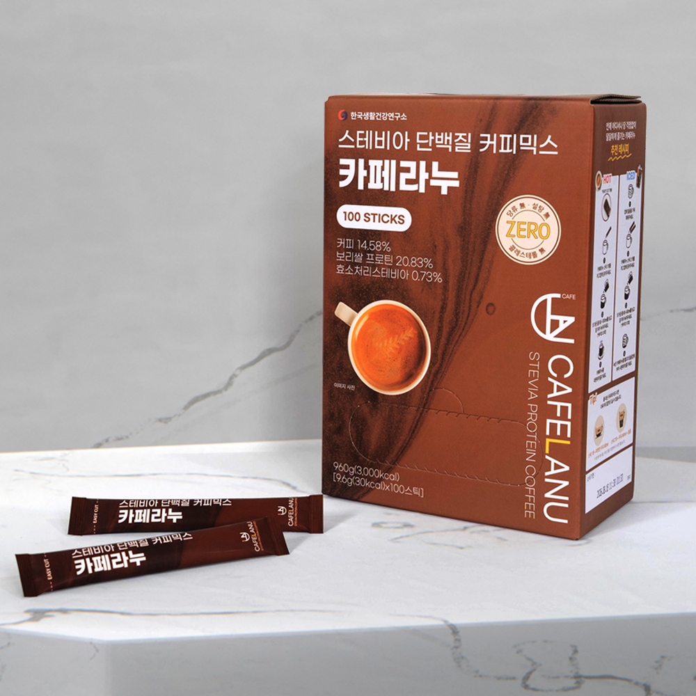 카페라누 스테비아 단백질커피 100개입 제로슈가 무설탕 프로틴 믹스커피 - 상세 이미지 2