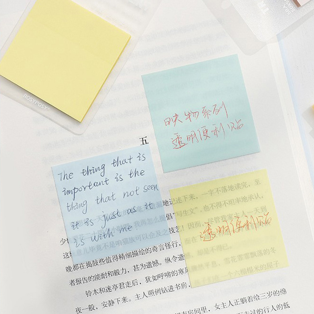 파스텔 반투명 점착 메모지 투명 포스트잇 스티키노트 떡메 - 상세 이미지 3