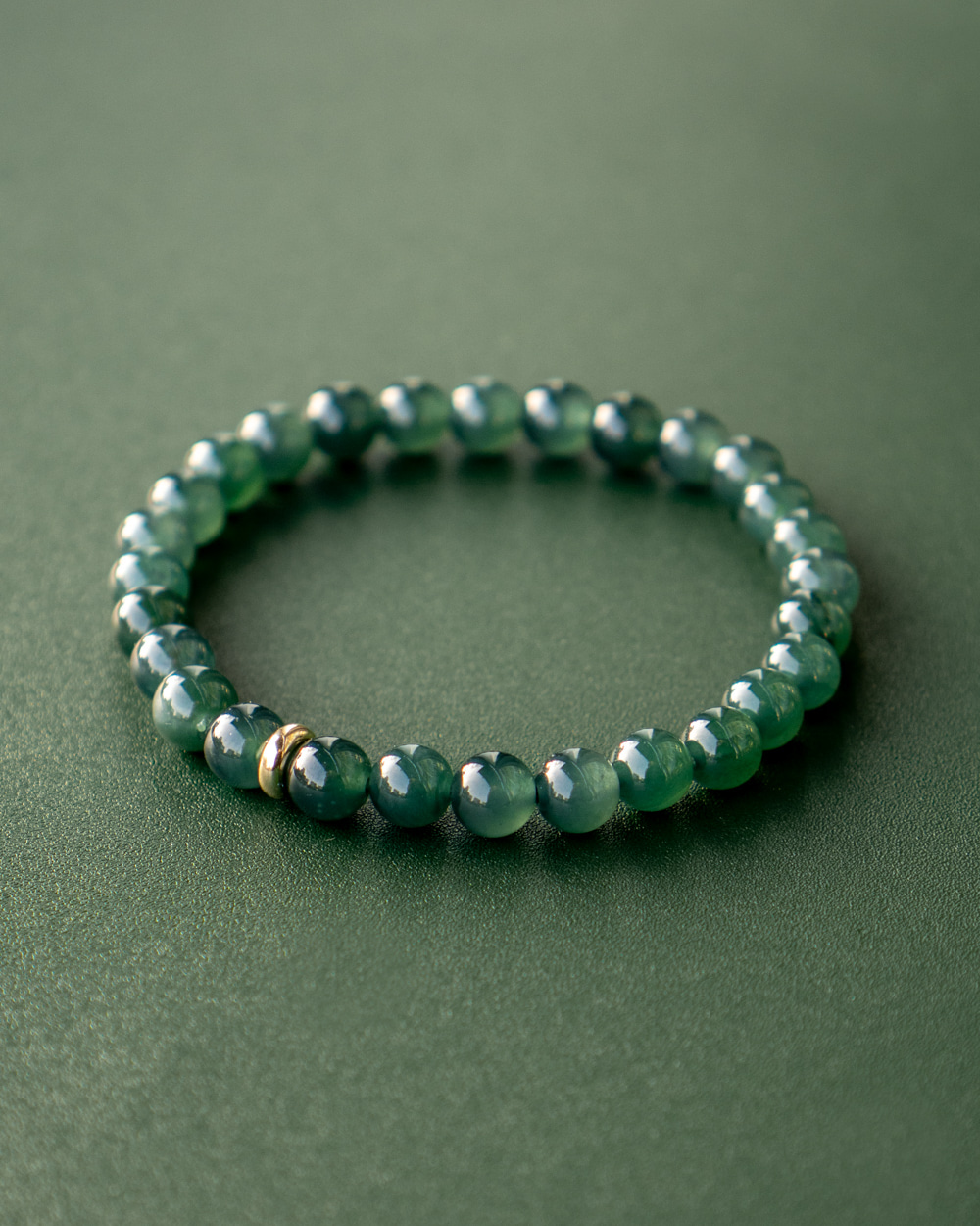 A 제이드 푸른빙종 옥팔찌 GJB3902 Forest Green 6.5mm - 메인 이미지