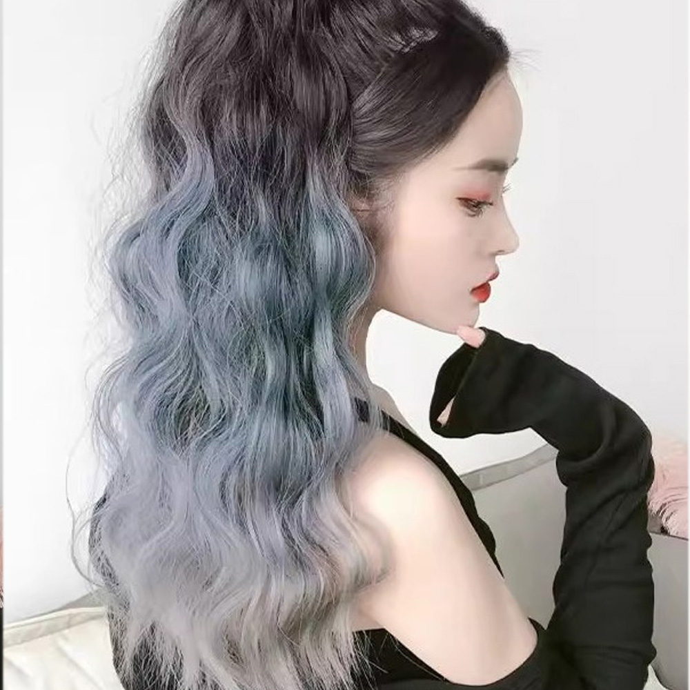 투톤 긴머리 포니테일 가발 집게 달비머리 부분가발 - 상세 이미지 2