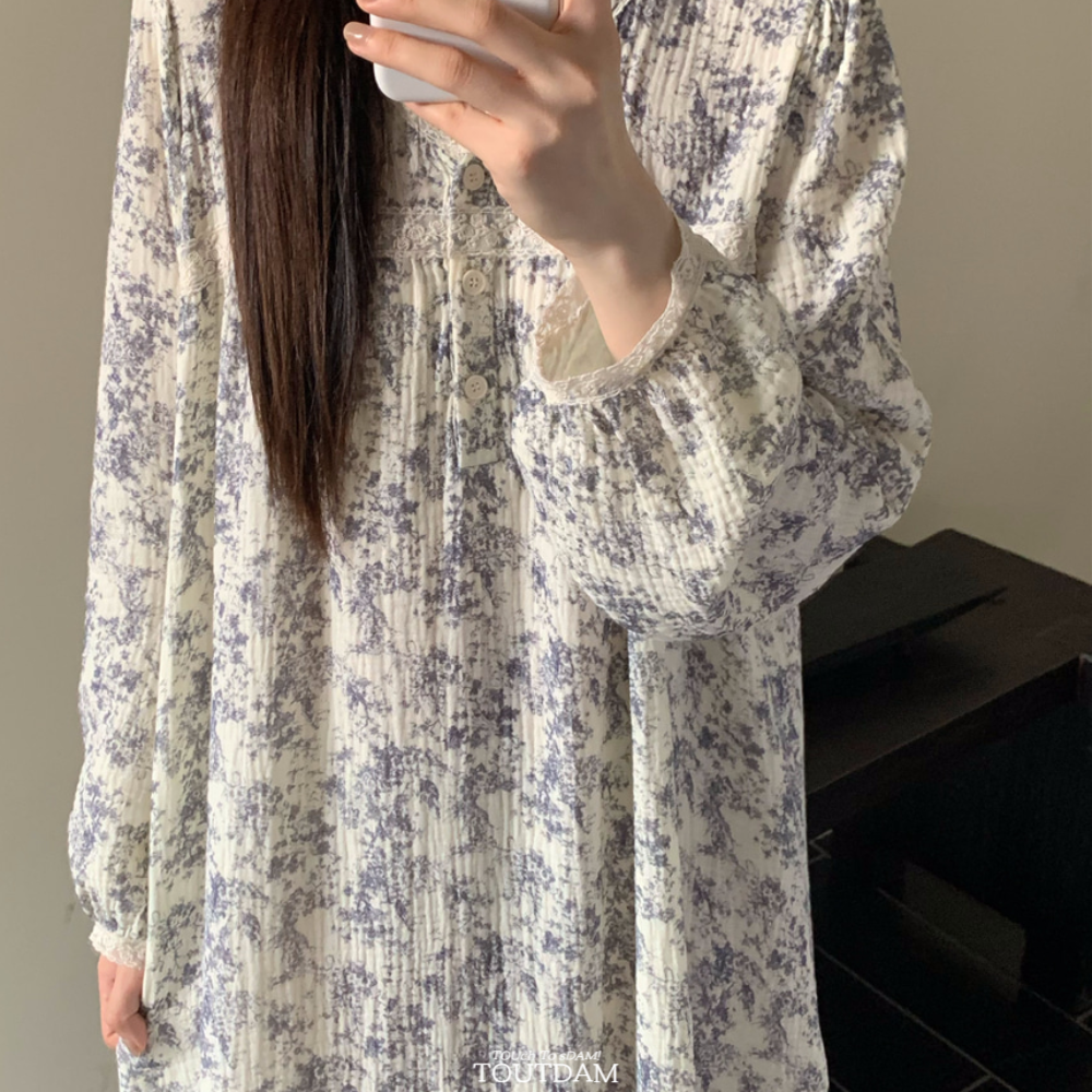 뚜담 요루면 잠옷 임산부 원피스 잠옷 실내복 파자마 상하의 - 상세 이미지 4