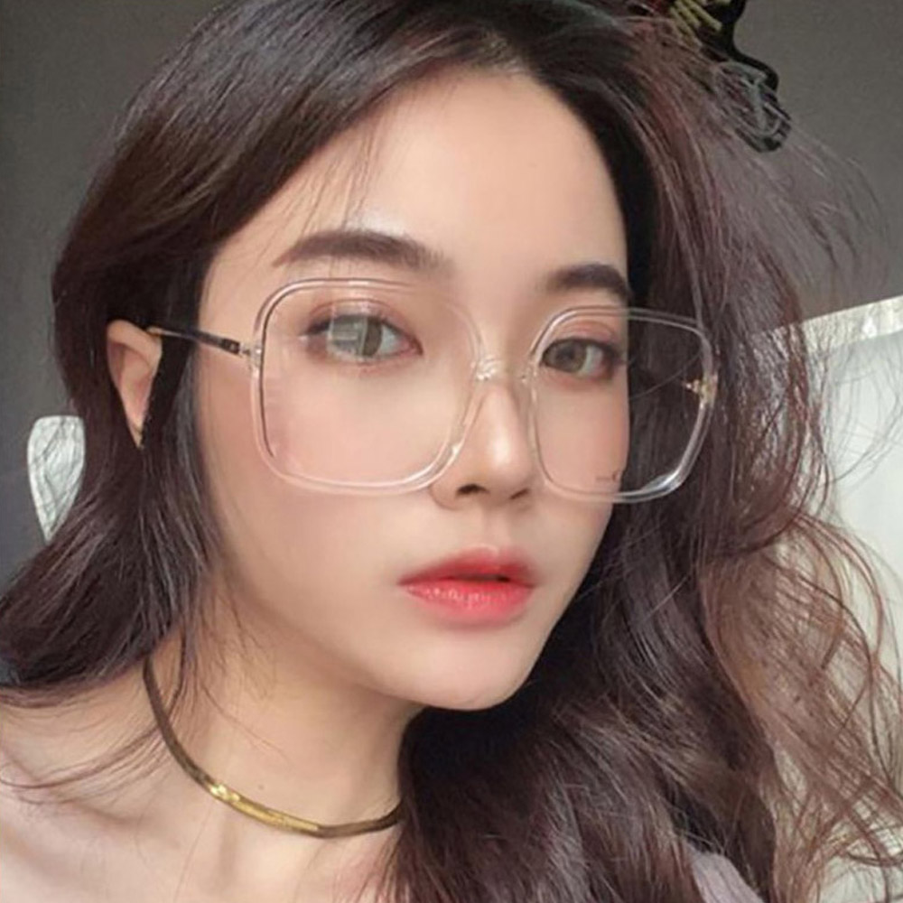 왕 블루라이트 차단 안경 편광 오버사이즈 사각 뿔테 - 상품 이미지