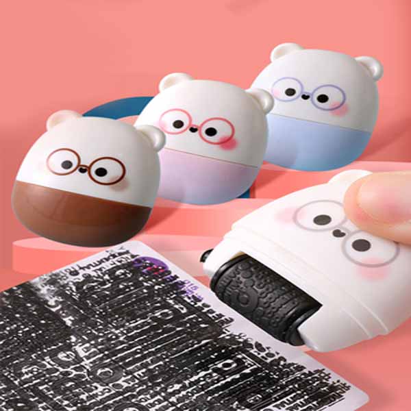 아기곰 개인정보 보호 유출방지 스탬프 택배 송장 지우개