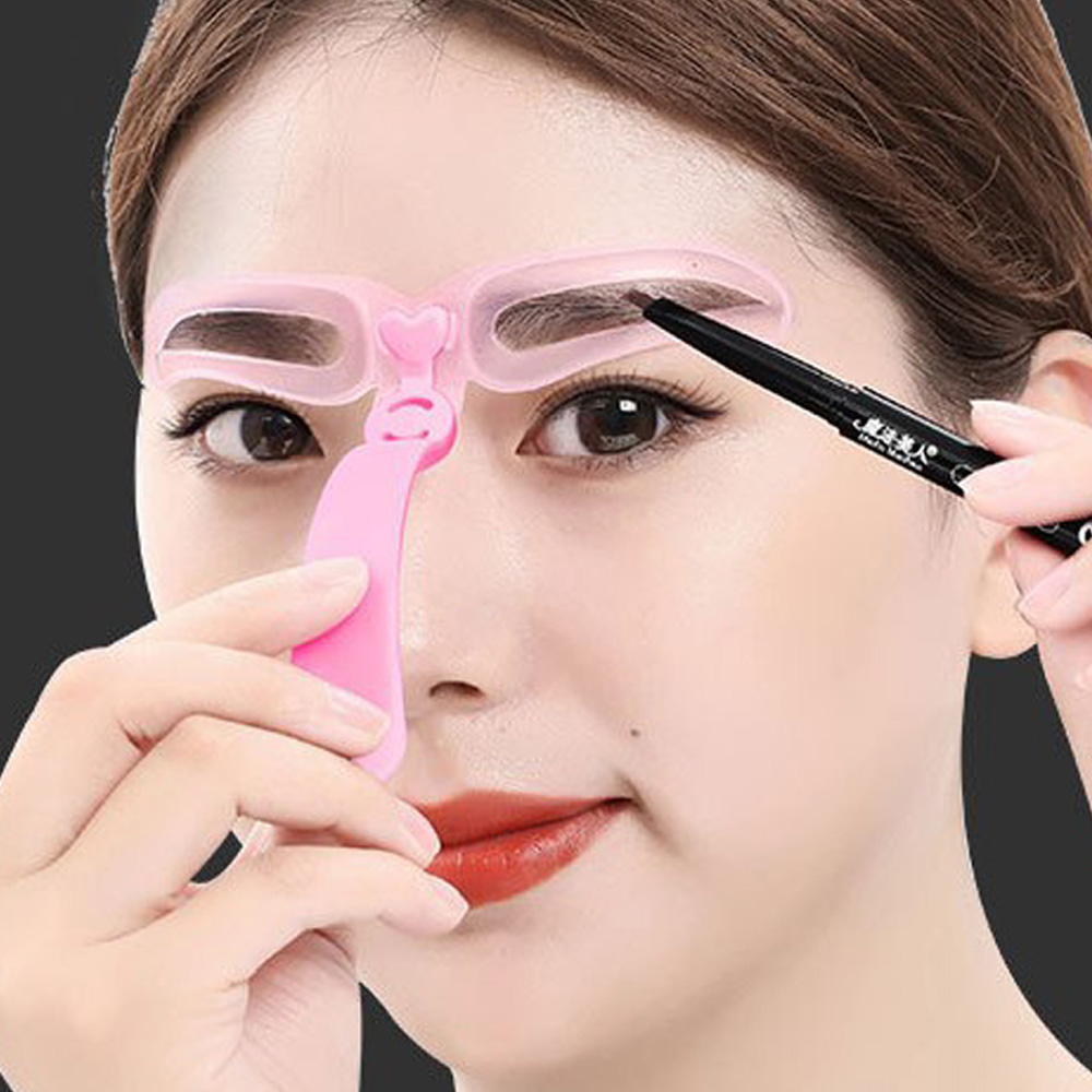 눈썹 그리기 틀 4종 아치형 일자 갈매기 다듬는법 그리는법 가이드 아이브로우 가이드 - 상품 이미지