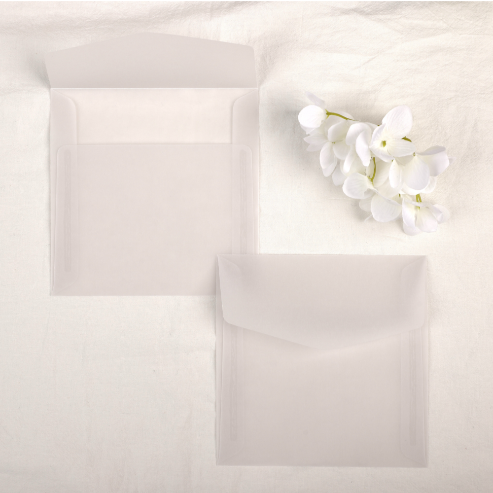 [자체 제작] 140x140mm 고품질 정사각 트레싱지 봉투 청첩장 반투명 트레이싱 이미지 2