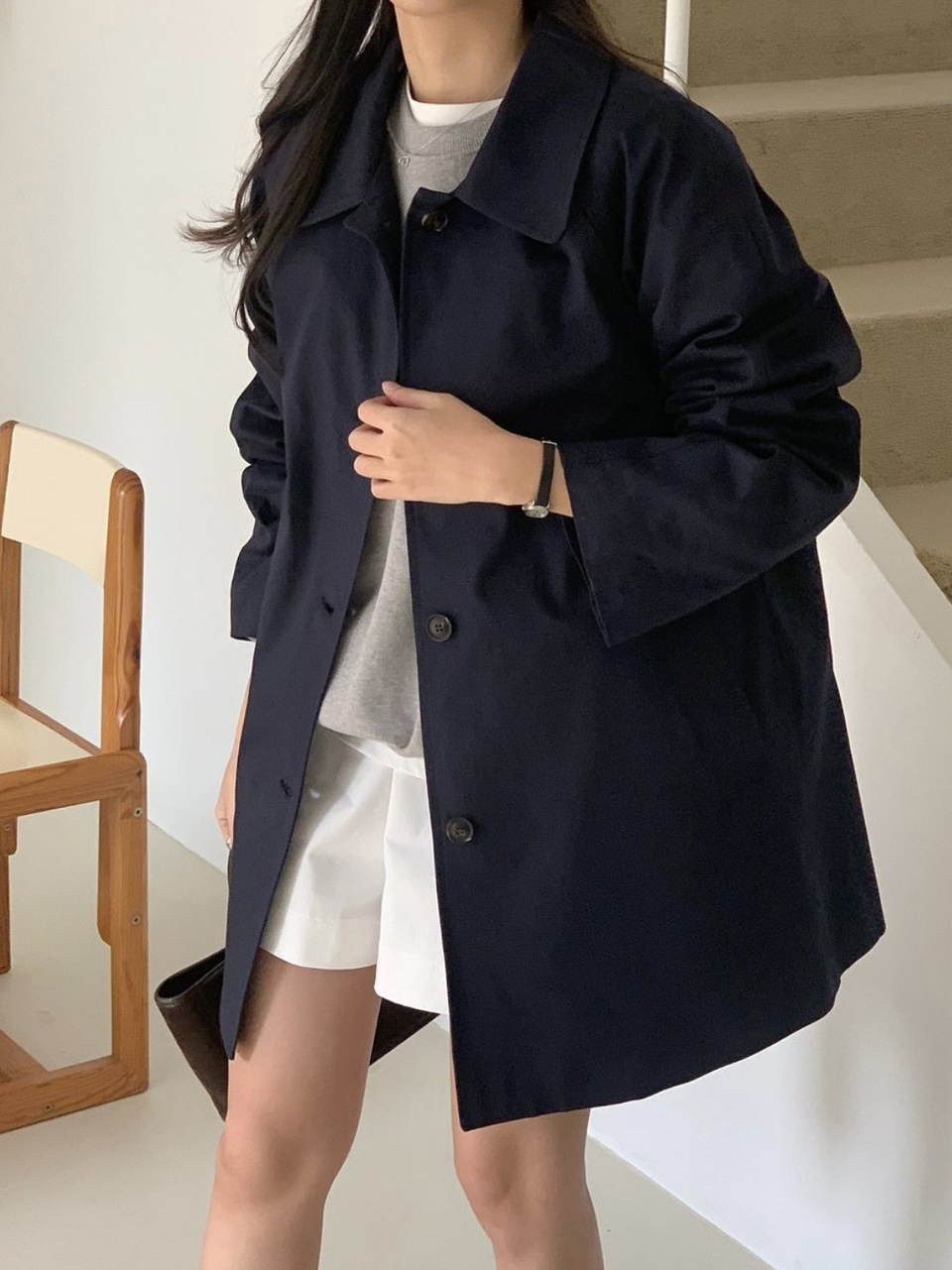 [당일출고/봄코트🌸] 루즈핏 하프트렌치코트 바바리코트 하프코트 트렌치자켓 (데일리룩/나들이룩/벚꽃룩/개강룩) 상세 이미지 29