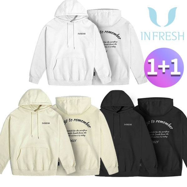 [1+1] 인프레쉬 121879 후드티 티셔츠 긴팔티 커플티 오버핏