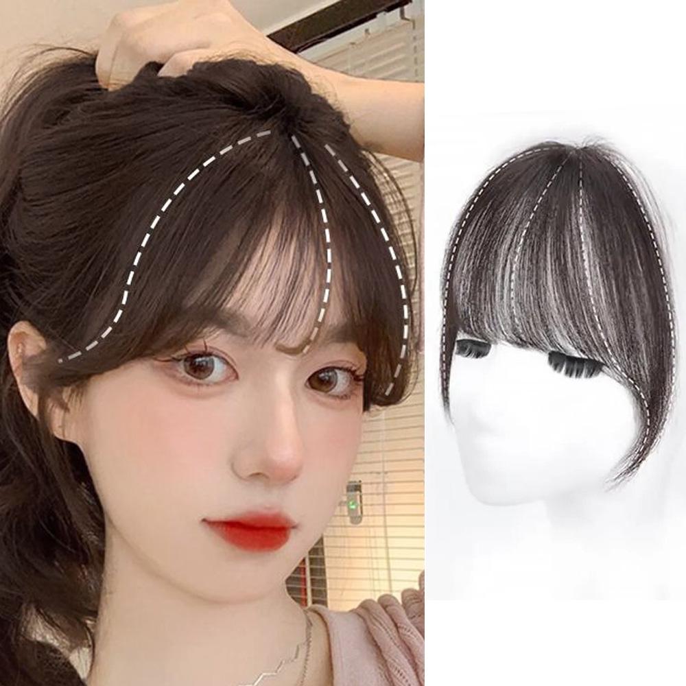 인모 C컬 앞머리 가발 옆머리 시스루 사이드 뱅 - 상세 이미지 4