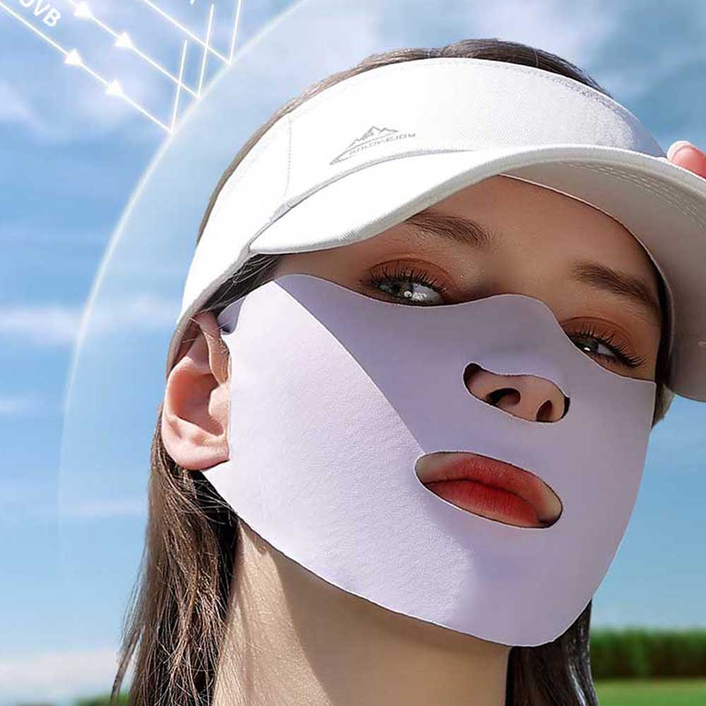 골프 안면 자외선 차단 마스크 빨아쓰는 안면 햇빛가리개 페이스커버 쿨마스크 귀걸이 - 상세 이미지 4