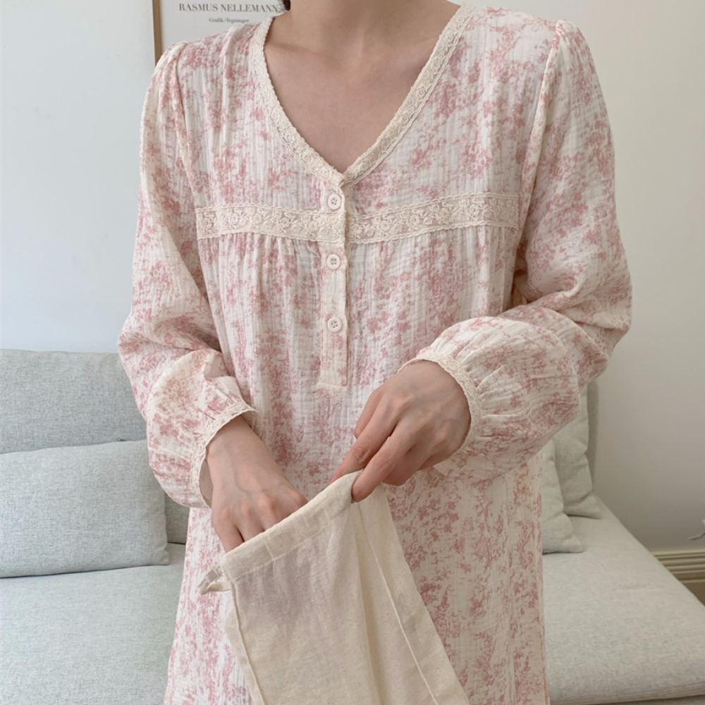 뚜담 요루면 잠옷 임산부 원피스 잠옷 실내복 파자마 상하의 - 상품 이미지
