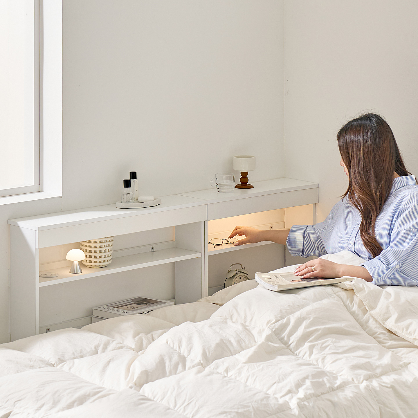 해피아이 쏙쏙 침대틈새수납장 침대 선반 미니 수납장 600 낮은형