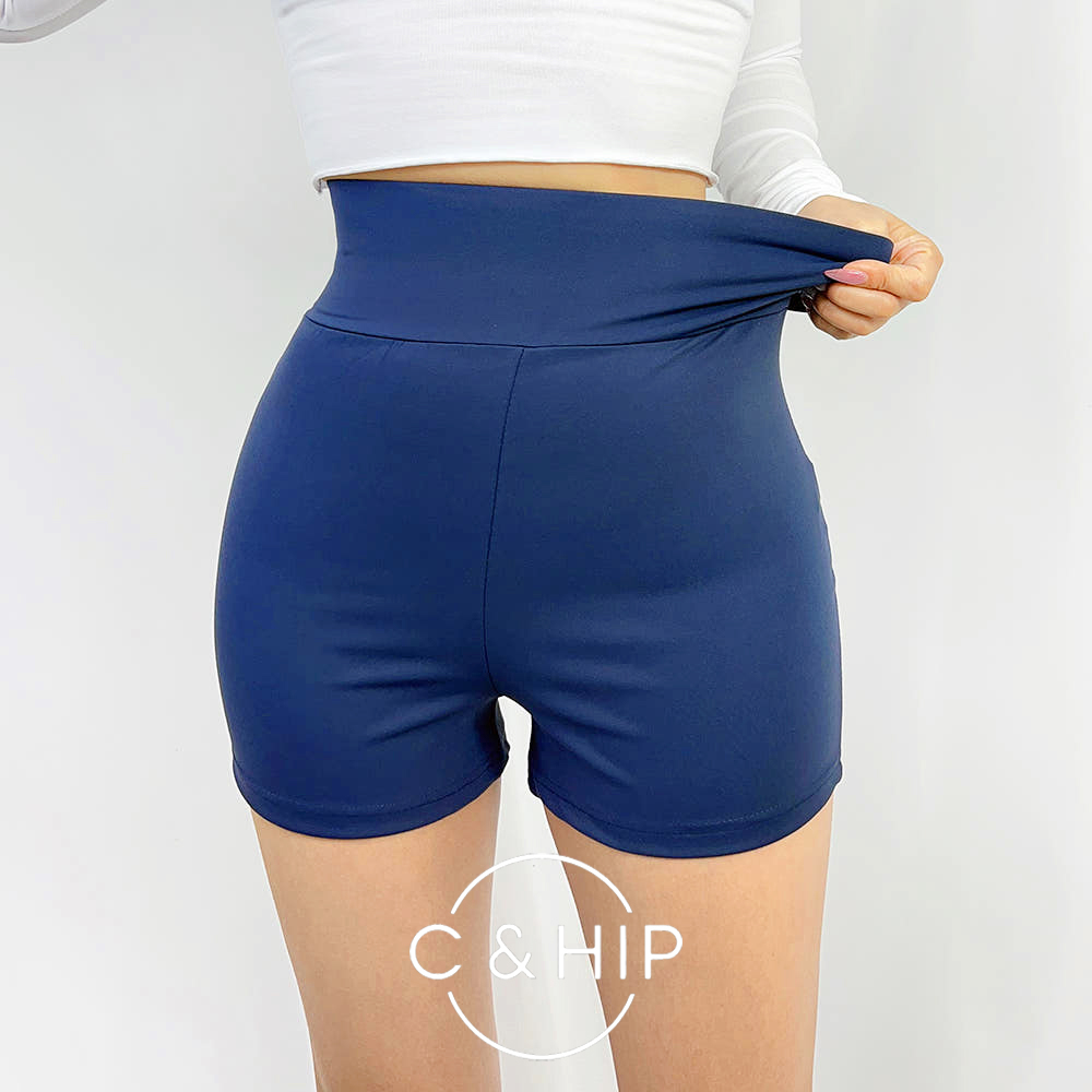 볼류머 워터 래쉬가드 텐션 밴딩 반바지 숏팬츠 (네이비/블랙) - 메인 이미지