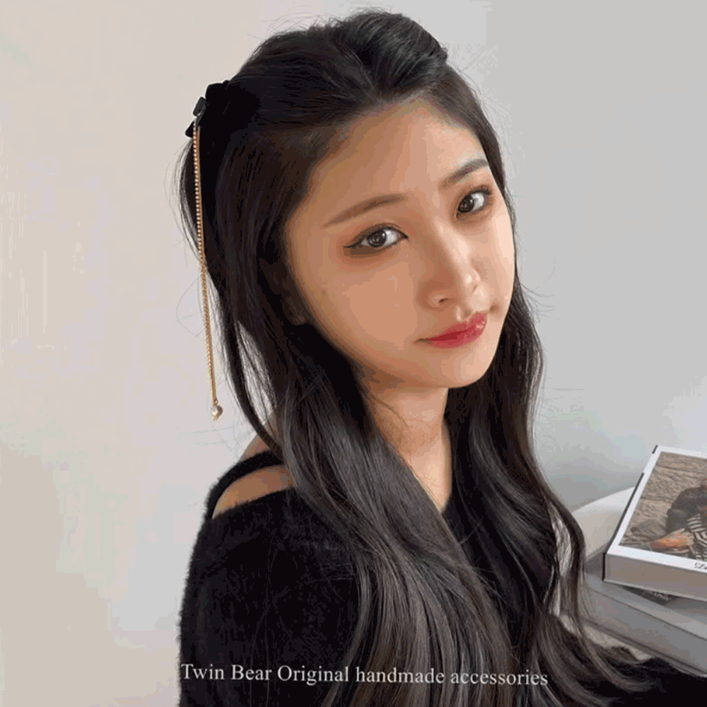 2p 두줄 드롭 미니 집게핀 큐빅 헤어핀 헤어피스 머리핀 - 상세 이미지 2