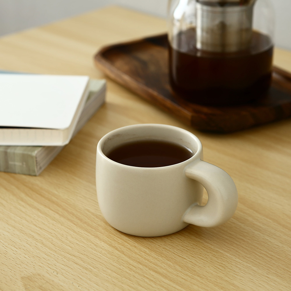벌룬 머그 도자기 화이트 카페 커피 머그컵 230ml