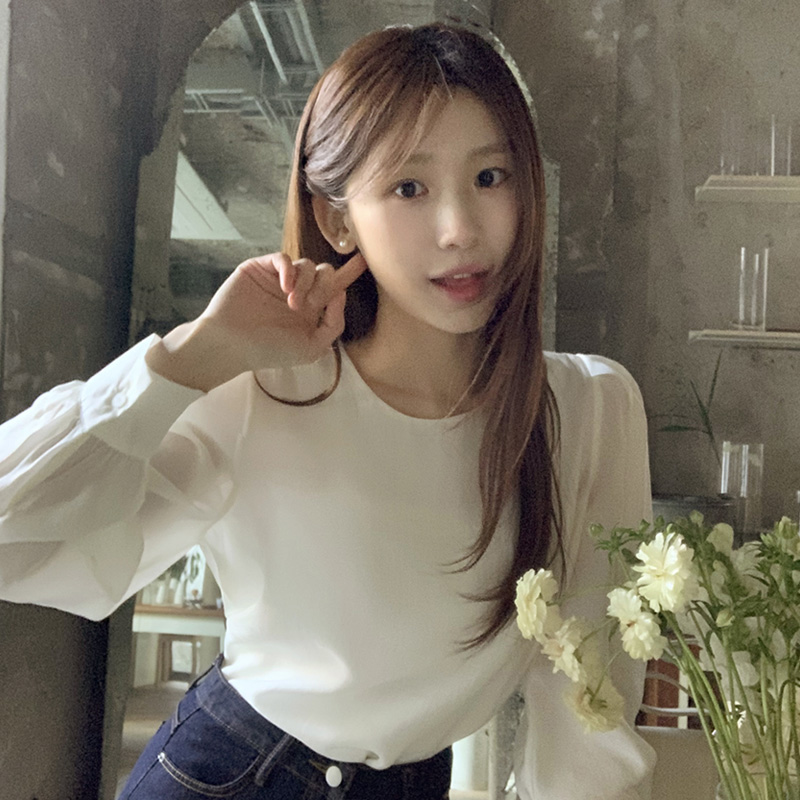 [자체제작] 벨리나 여리핏 텐셀 퍼프 셔링 블라우스 bs8085 - 상세 이미지 3