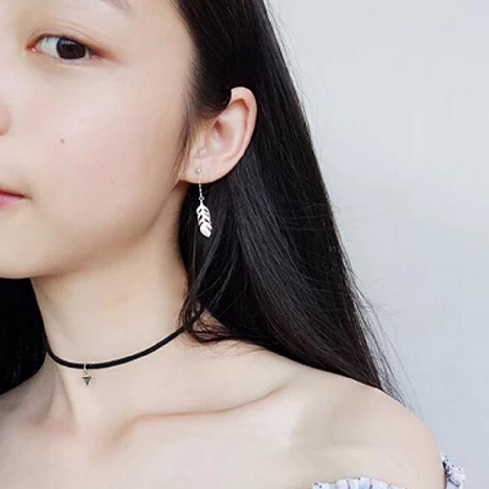 세모 초커 목걸이 팬던트 초커목걸이 얇은줄 데일리포인트 여자 남자 - 상세 이미지 3