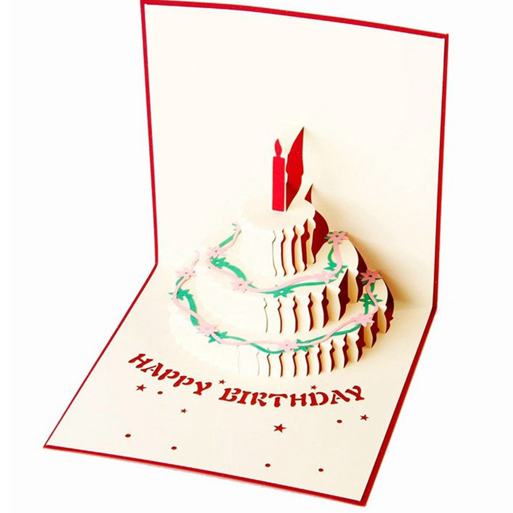 입체 3D 생일 축하 카드 촛불 케이크 생일 초대장 파티 해피벌스데이 - 상세 이미지 5