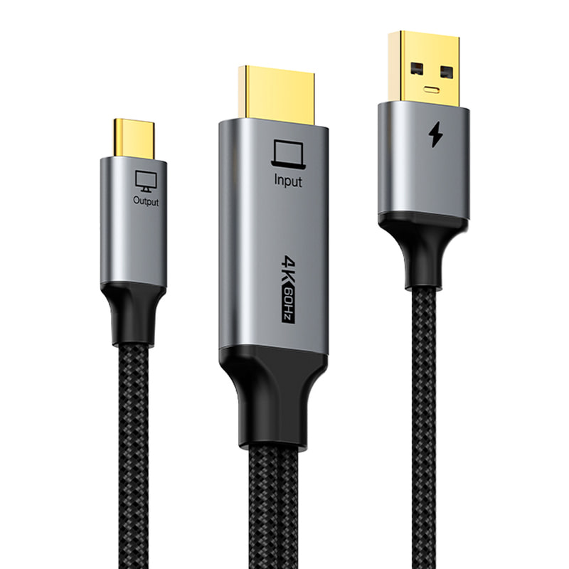 케이블타임 HDMI to USB-C 타입 출력 보조 서브 모니터 연결 케이블 4K 60Hz 2m