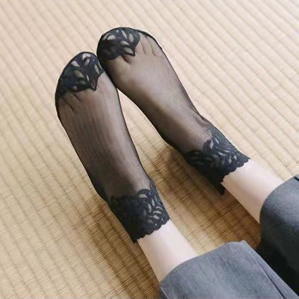 레이스 망사 발목스타킹 시스루 앵클스타킹 삭스 판타롱 정장 구두 레이스덧신 - 상세 이미지 2