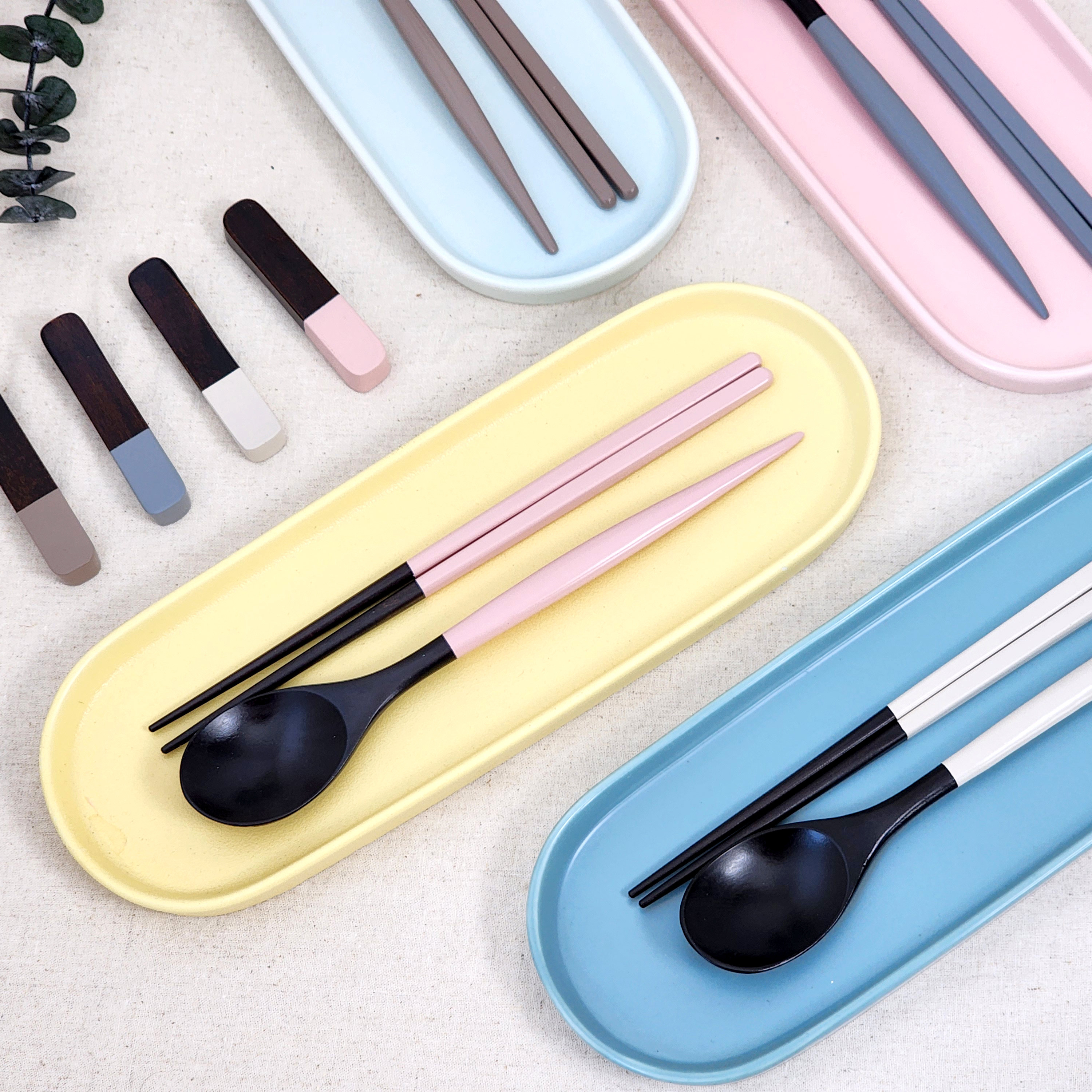 [각인] 옻칠 나무 수저세트 숟가락 젓가락 우드 마카롱 다크브라운