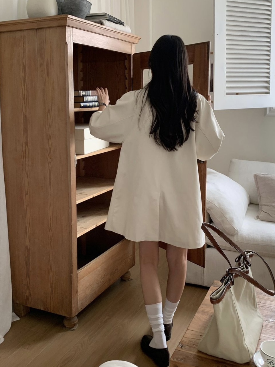 [당일출고/봄코트🌸] 루즈핏 하프트렌치코트 바바리코트 하프코트 트렌치자켓 (데일리룩/나들이룩/벚꽃룩/개강룩) 상세 이미지 19