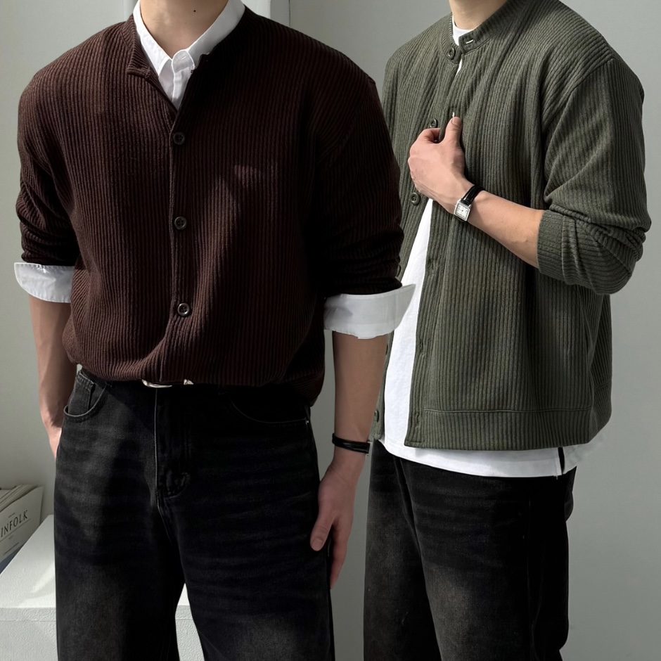 남자라운드가디건 남자오버핏가디건