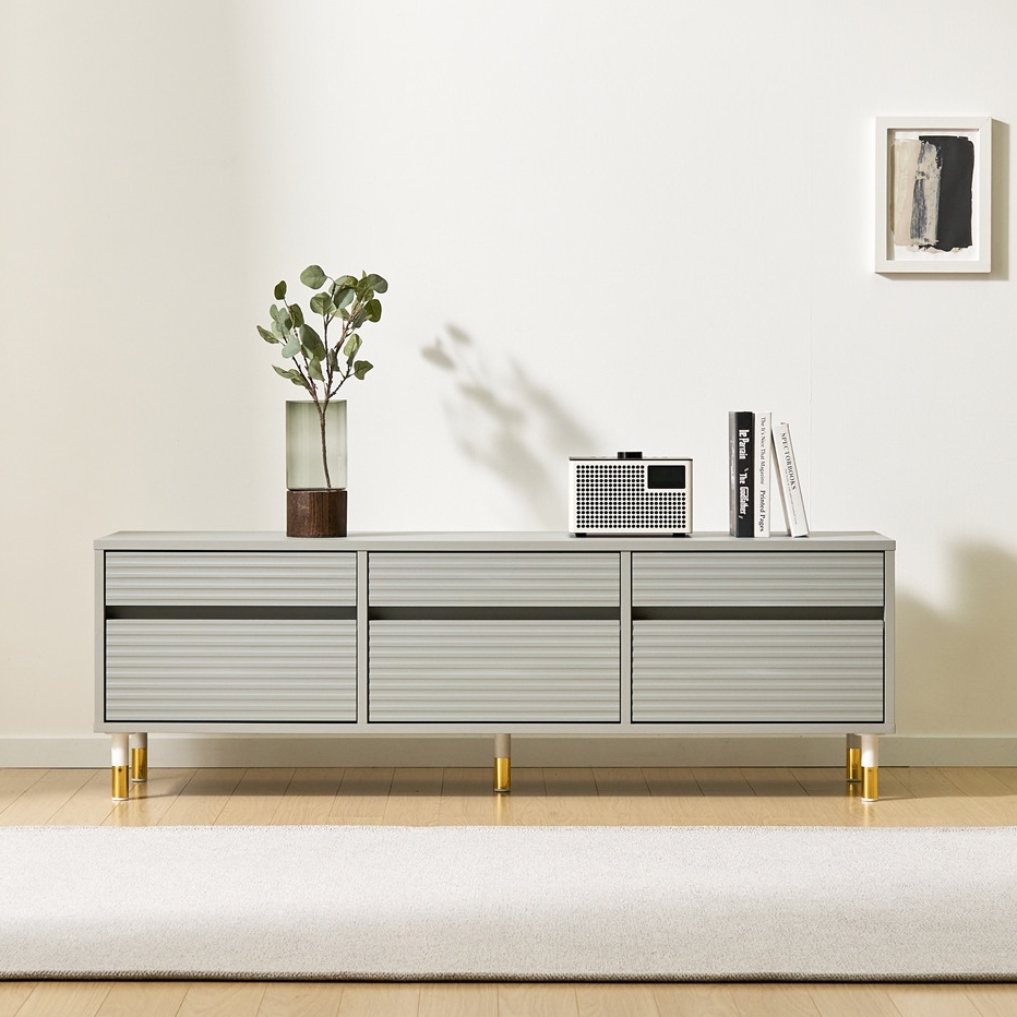 모나코 TV하부장 85인치 75인치 TV 티비 거실장 티브다이 1500x400x459mm, 그레이