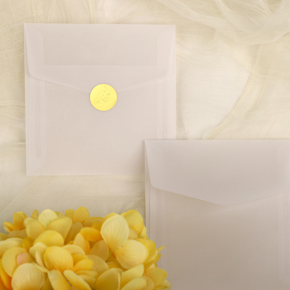 [자체 제작] 140x140mm 고품질 정사각 트레싱지 봉투 청첩장 반투명 트레이싱 이미지 4