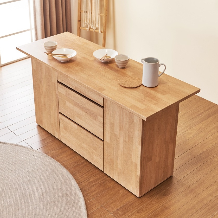 오브디 아일랜드장 조리대 수납장 주방보조 테이블 홈바수납장 1600mm, 우드_우드