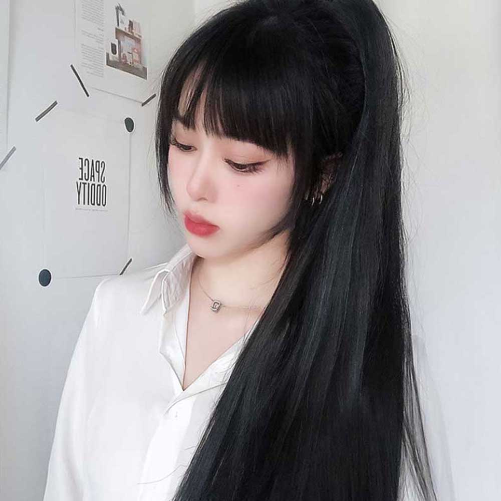 긴 생머리 포니테일 가발 묶음머리 집게 붙임머리 집게핀 부분 - 상세 이미지 4