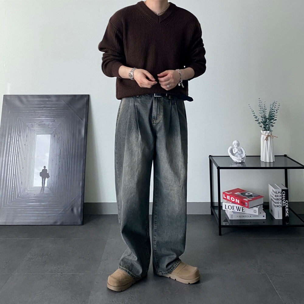 남자진청바지 남자그레이진 통큰청바지 - 상세 이미지 3