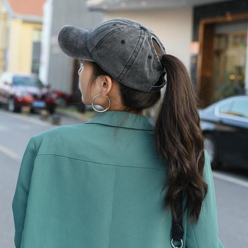 포니테일 볼캡 캡모자 빈티지볼캡 데님모자 야구 대두 여자