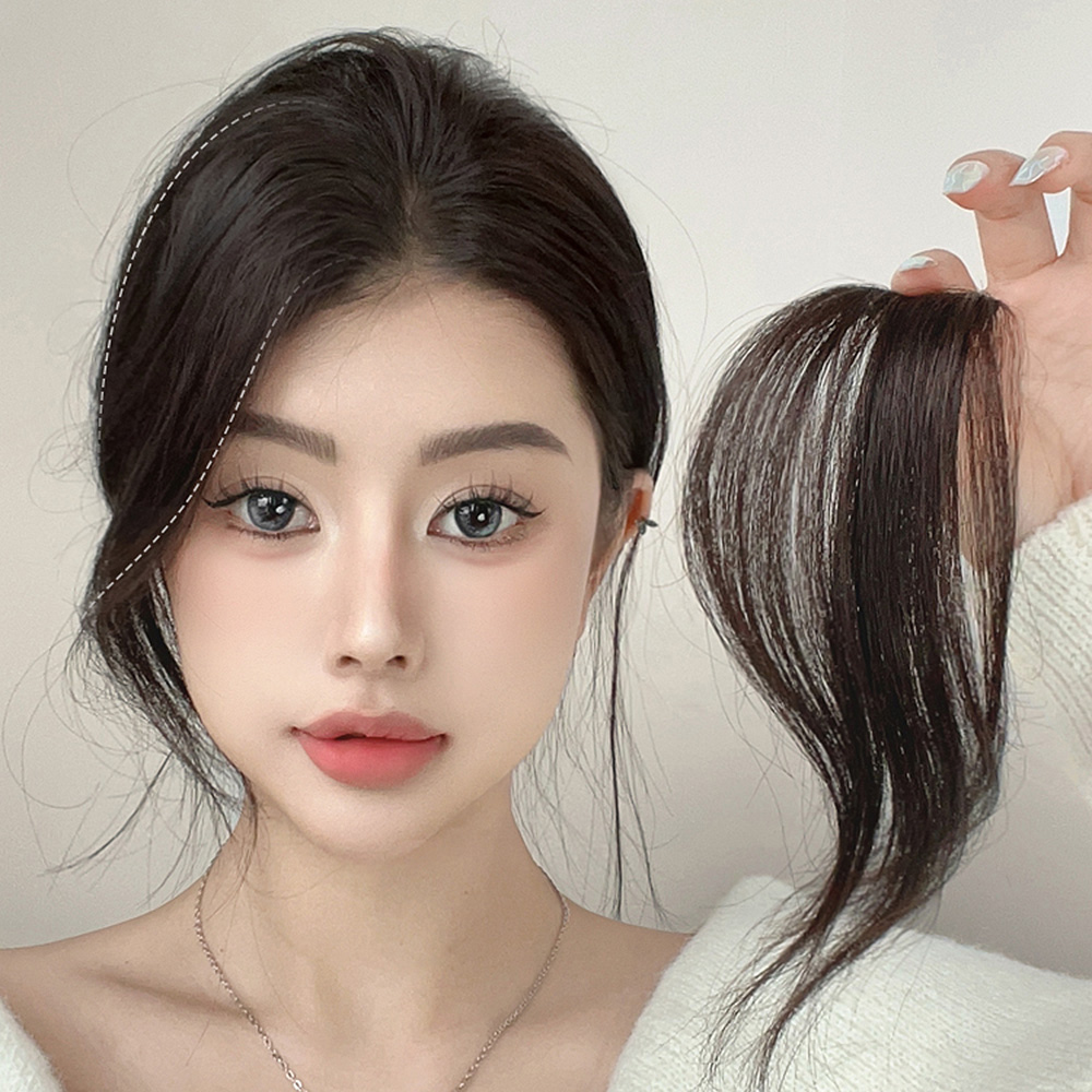 C컬 옆머리 부분 가발 헤어피스 똑딱이 사이드 뱅 - 상세 이미지 2