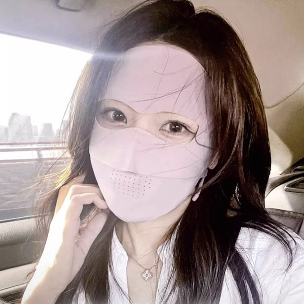 분리형 안면 마스크 햇빛가리개 얼굴 페이스 커버 기미 차단 통풍 자외선 쿨원단 - 상세 이미지 5