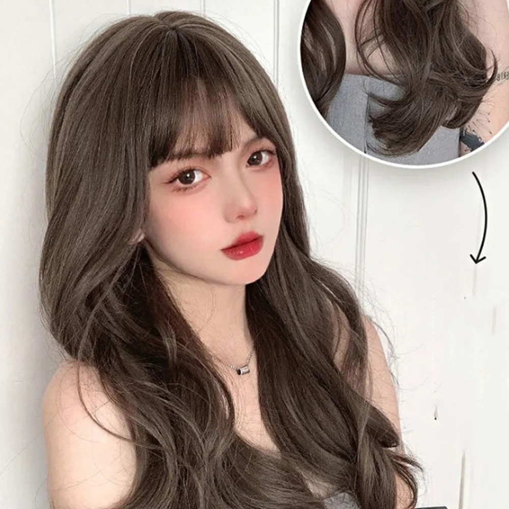 2023 긴머리 웨이브 통가발 롱 자연스러운 전체 롱 가발 5칼라 - 상세 이미지 5