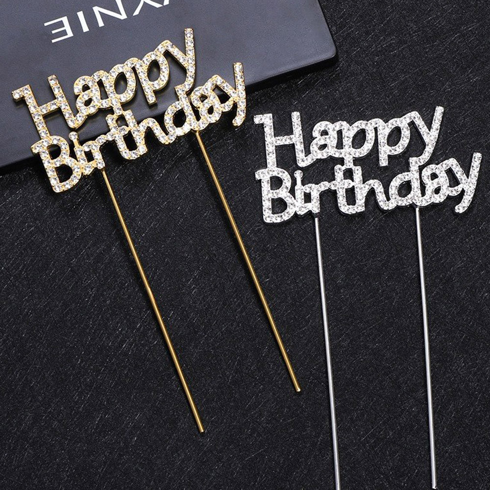 생일 축하 케이크 장식 파티 픽 큐빅 토퍼 장식 데코 픽 - 상품 이미지
